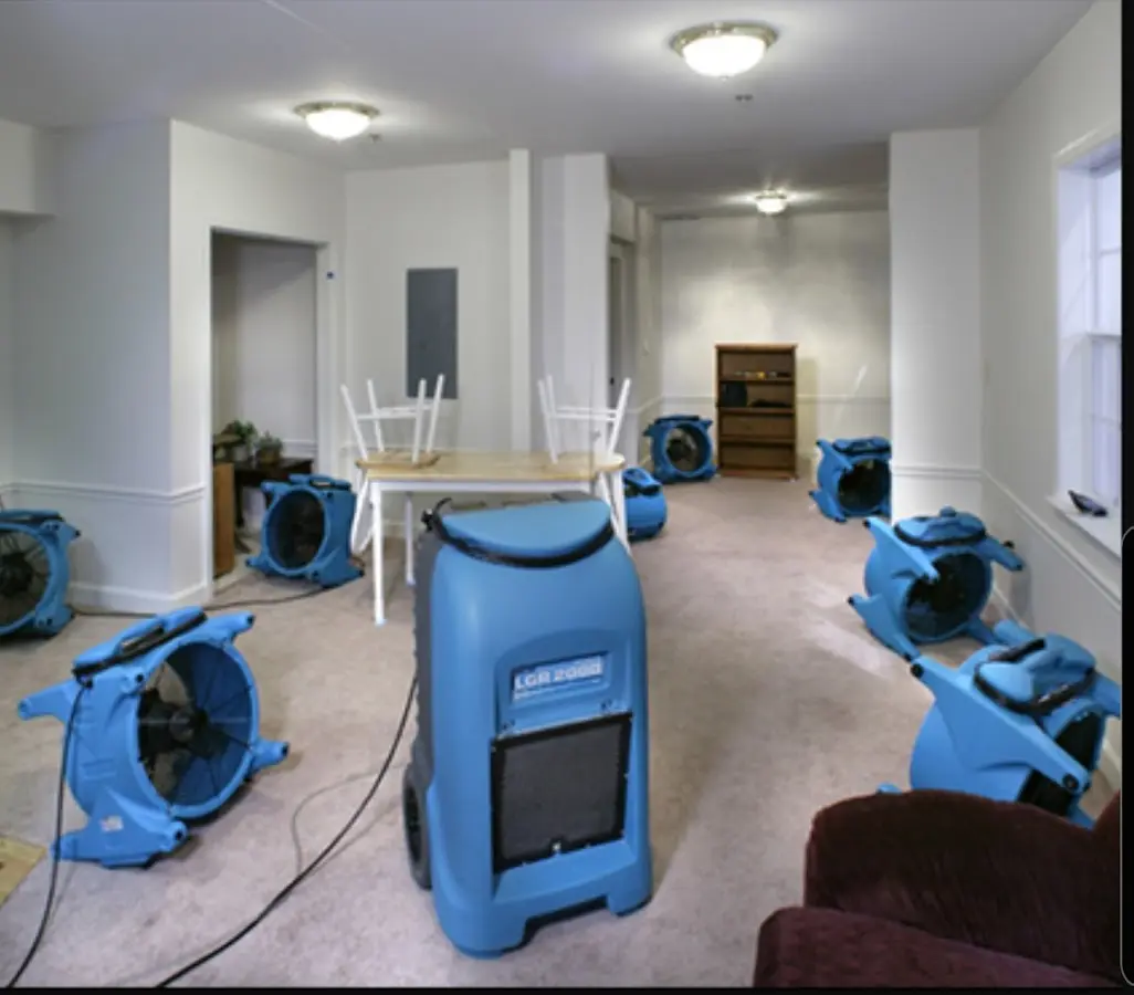 Air movers and dehumidifier setup for Water Extraction & Removal in Atlantic Beach